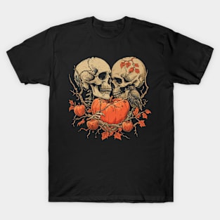 Valentine's Day Love Vintage Halloween Pumpkin Skeleton Skull Witch Retro Cute Super Cool Best Gift T-Shirt